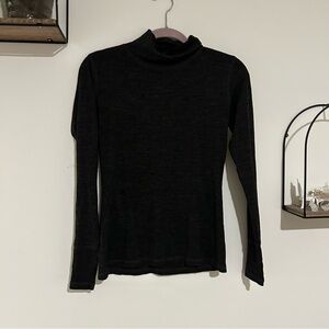 Prana Charcoal Gray Base Layer Long Sleeve High Neck Shirt Top Size Medium
